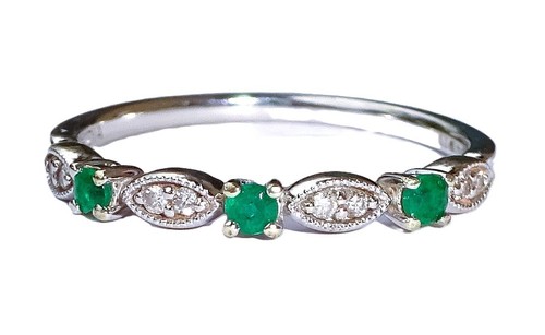 Antique style 9ct white - white, gold
