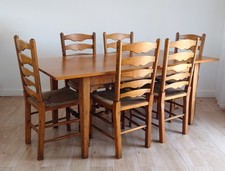 Set of 6 Vintage Ladder Back
