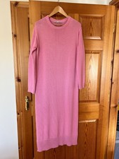 Zara 100% cotton pink midi knitted dress size S