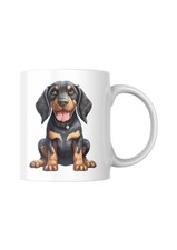 Black and tan coonhound dog