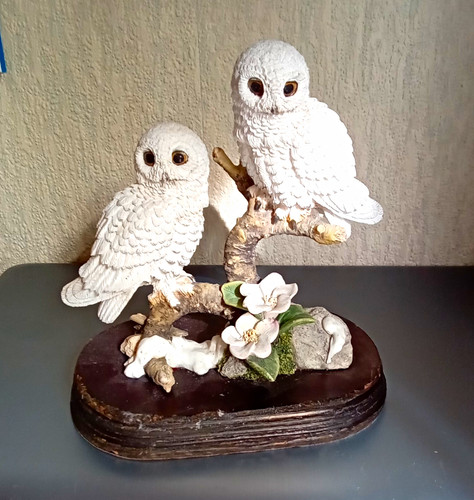 White owl pair ornament - pair,