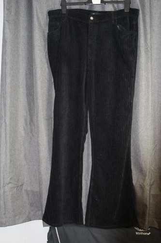 Black corduroy women pants - black,