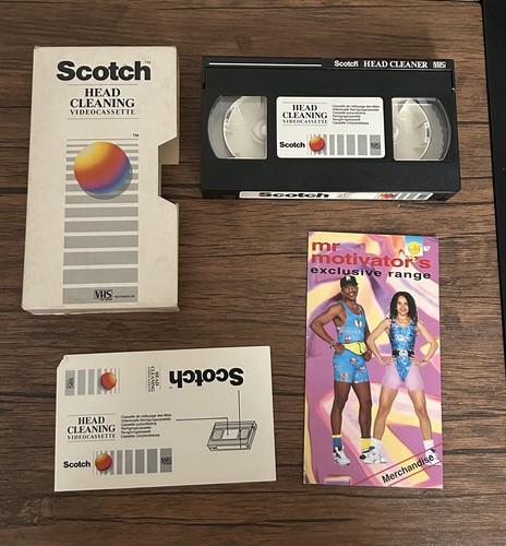 Scotch vhs head cleaning video - head,