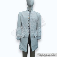 Mens White Wool Frock Coat