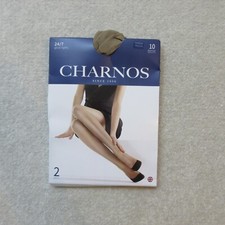 Charnos Gloss Tights Twin Pack Womens Medium Champagne 10 Denier 24/7 NWT