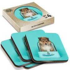 4 x Boxed Square Coasters -