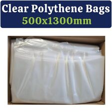 Large Clear Polythene Bags | 500x1300mm & 60um Thick | Pack of 100 Heavy Duty