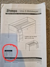 Stompa mid-sleeper Cabin Bed  with desk, matching cupboard & bookcase