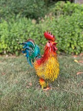 Rustic Metal Rooster Garden