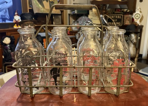 Vintage clear glass milk - vintage,