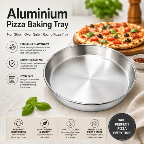 Aluminium pizza baking tray - baking,