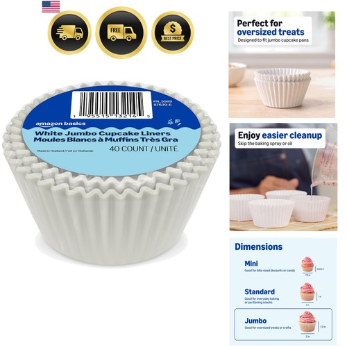 White jumbo cupcake liners 40 - liners,,