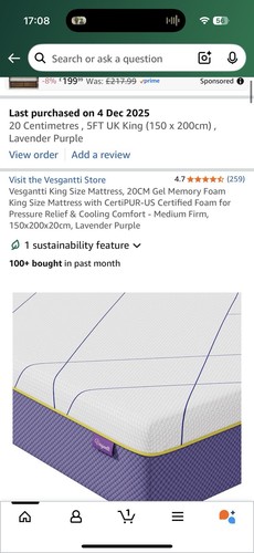 Mattress king size memory foam - king,