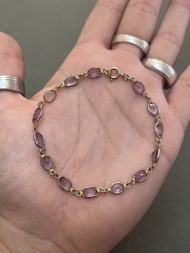 Vintage silver gilt amethyst - gilt,