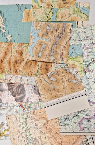 Map vintage ephemera bundle - map,