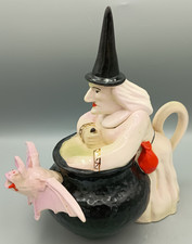 Rare colour Richard Parrington designs Witch & Cauldron teapot VGC - Halloween