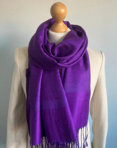 Bright purple scarf cashmere - purple,