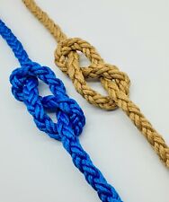 14mm - 38mm 8 Strand Floating Mooring Rope Narrow Barge Boat Garden Beige & Blue