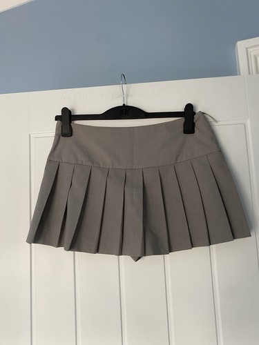Zara grey pleat skirt skort - grey,