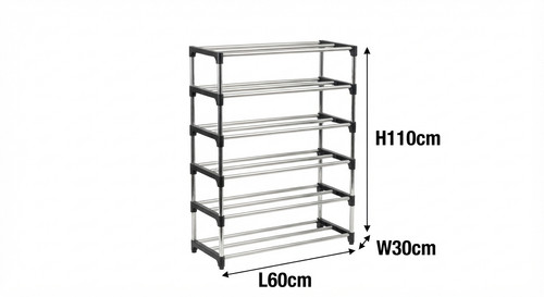 Tier shoe rack black metal - shoe,