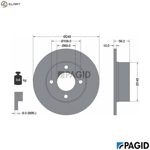 Brake disc 53909n for - disc,