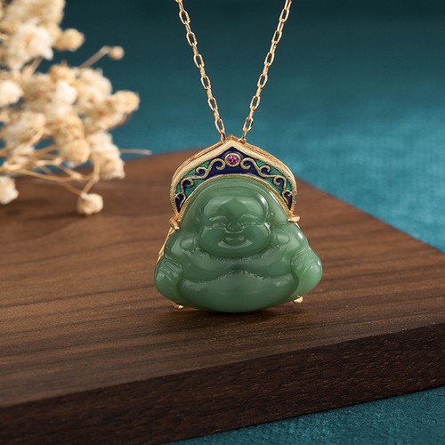 Jade pendant necklace buddha - jade,