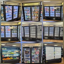 GLASS 2 DOOR SHOP FRIDGES BLACK DISPLAY INTERLEVIN CLOSING DOWN SALE