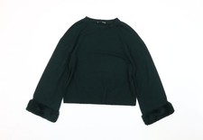 Zara Women Green Pullover Fur