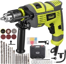 Hammer Drill, 710W Electic Corded Impact Drill, 13mm Metal Chuck, 0-3300RPM, Pow