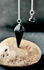 Natural black obsidian - black,