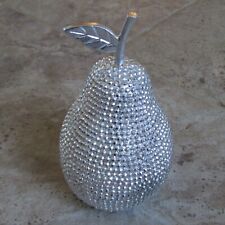 Hestia diamante style silver pear fruit ornament 7" tall HE1364 bling boxed