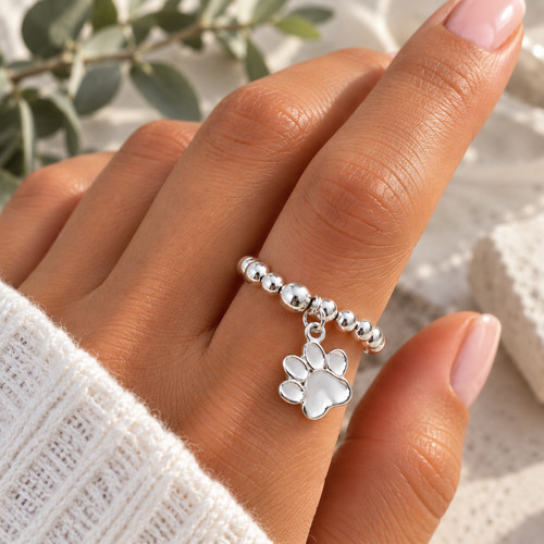 Sterling silver beaded - silver,