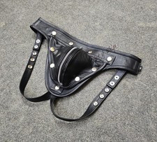 Mens Real Leather Zipper Pouch Jockstrap Codpiece Underwear Gay Fetish Club Wear