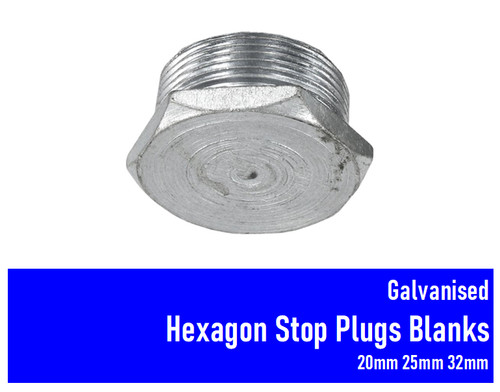 Galvanised hexagon stop - hexagon, plugs