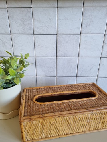 Vintage wooden rattan box - rattan,