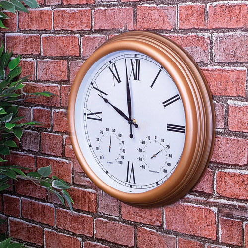 Garden wall clock thermometer - wall,