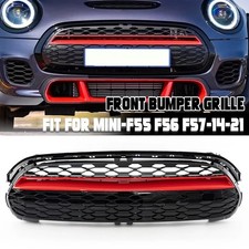 FOR MINI COOPER F55 F56 F57 14-2021 BLACK+RED GP STYLE FRONT BUMPER GRILLE GRILL