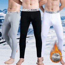 Mens Thermal Underwear Pants Winter Long Johns Warm Leggings Soft Stretch Pants