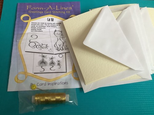Cat card embroidery kit makes - embroidery,