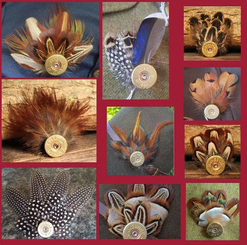 Handmade feather hat - hat, pin