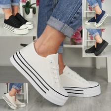 Canvas Trainers Shoes Platform