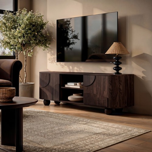 Large walnut effect stand - walnut,