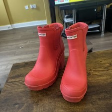 Red Hunter Original Refined High Heel Chelsea Boots Wellies size 4