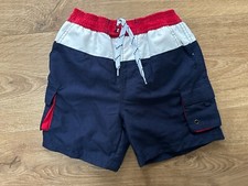 John Lewis Boy Swim Trunks, Navy/White/Red, 3 Years, New