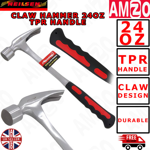 Neilsen 24oz claw hammer tpr - 24oz,