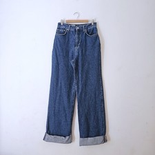 Anthropologie Pilcro Blue High Waisted Barrel Turn Up Jeans Size 28