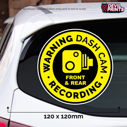 Warning dash cam recording car - warning,