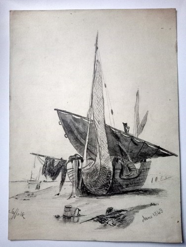 June 1843 pencil sketch - june,