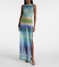 Missoni Long Cover Up Missoni Women's Blue Printed Midi Dress IT40/UK8/FR36 NEW