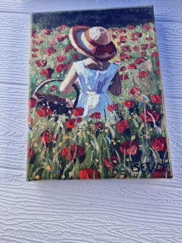 Poppy field canvas - field, art